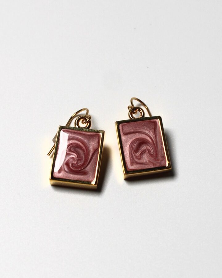 Marble Earring - Rose - Gold