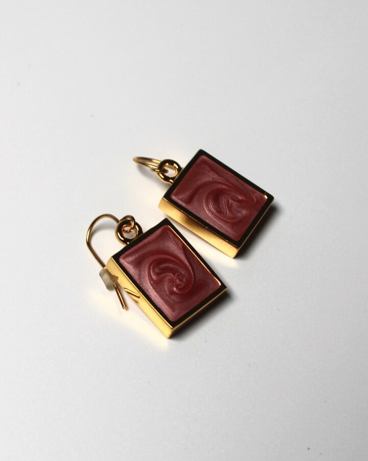 Marble Earring - Rose - Gold