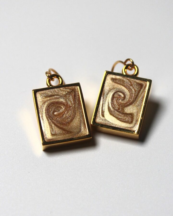 Marble Earring - Sand - Gold