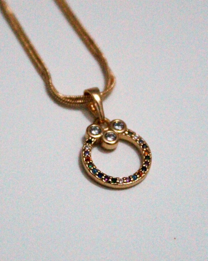 Circle of Gems Necklace - Gold