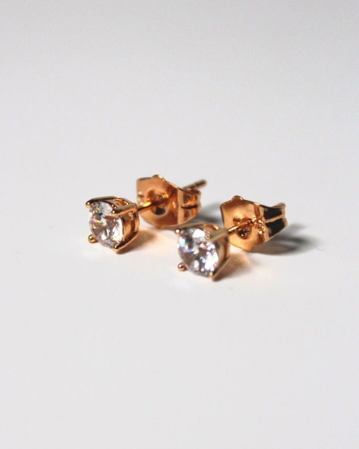 Crystal Ice Studs - Gold