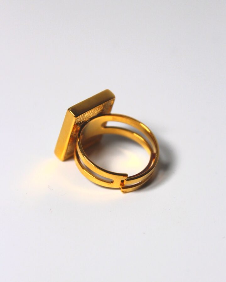 Marble Adjustable Ring – Sand – Gold