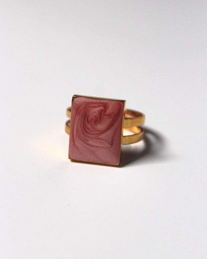 Marble Adjustable Ring – Rose – Gold