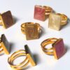 Marble Adjustable Ring – Red – Gold - Image 4