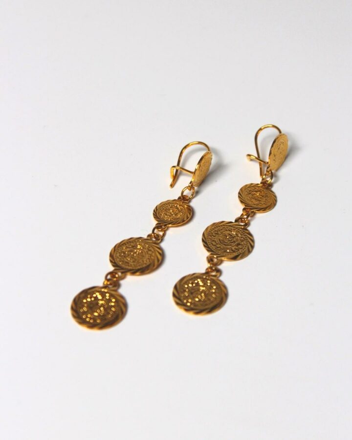 Old Three Coin Earring - Gold