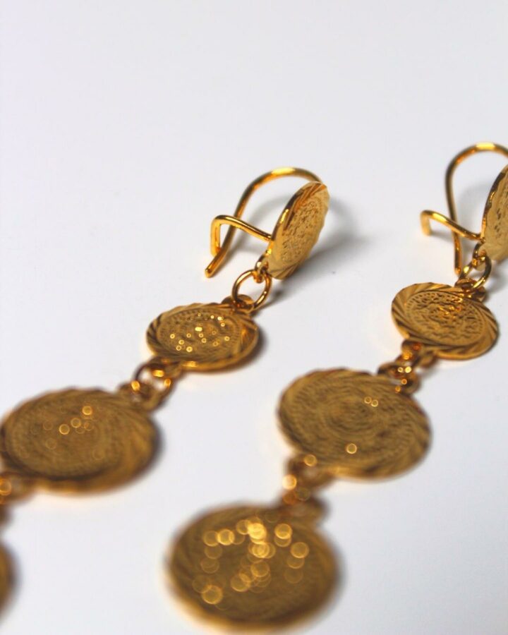 Old Three Coin Earring - Gold