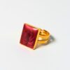 Marble Adjustable Ring – Red – Gold
