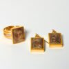 Marble Earring & Adjustable Ring - Toffee - Bundle - Image 2