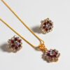 Dazzling Dreams - Necklace & Earring Set - Pakistani - Red - Image 2