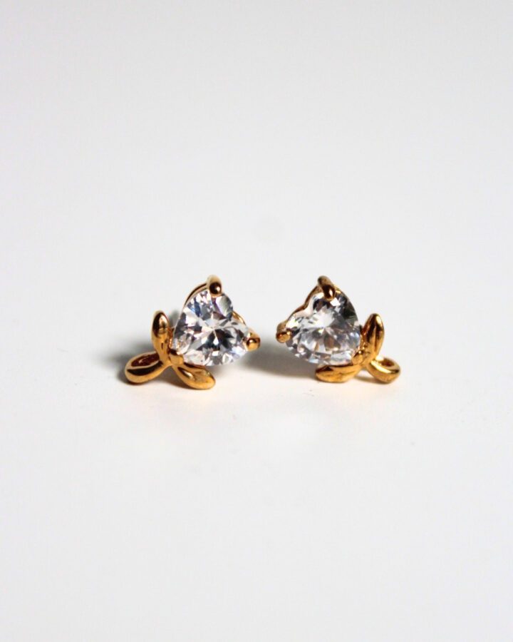 Heart Tulip Studs - Gold