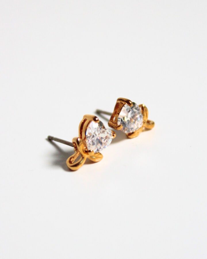 Heart Tulip Studs - Gold