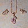 Triple Tear Drop - Necklace & Earrings Set - Gold