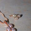 Triple Tear Drop - Necklace & Earrings Set - Gold - Image 2