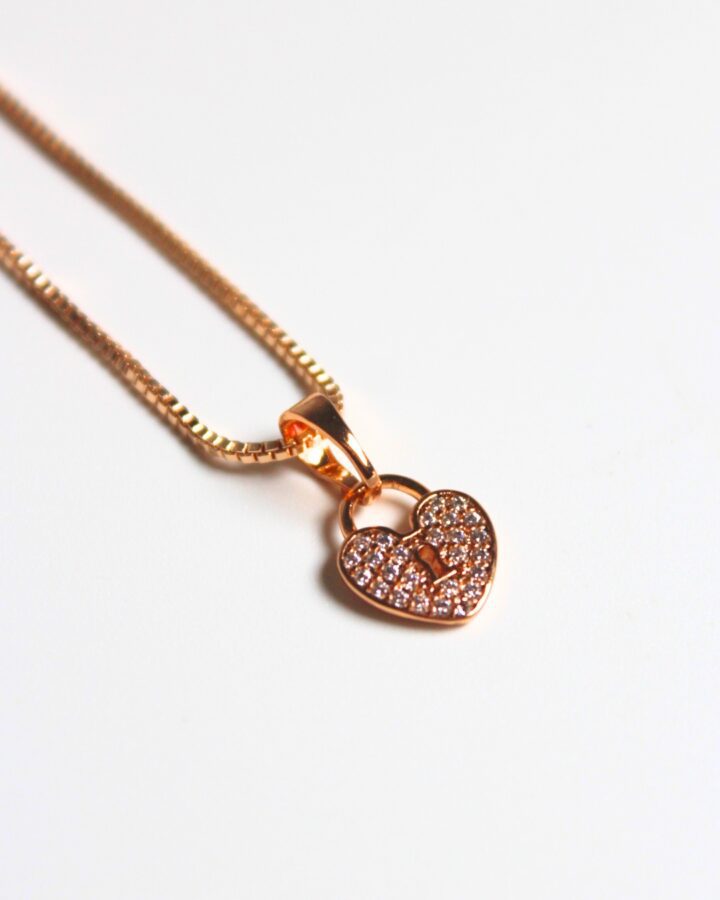 Locked Heart Necklace - Gold