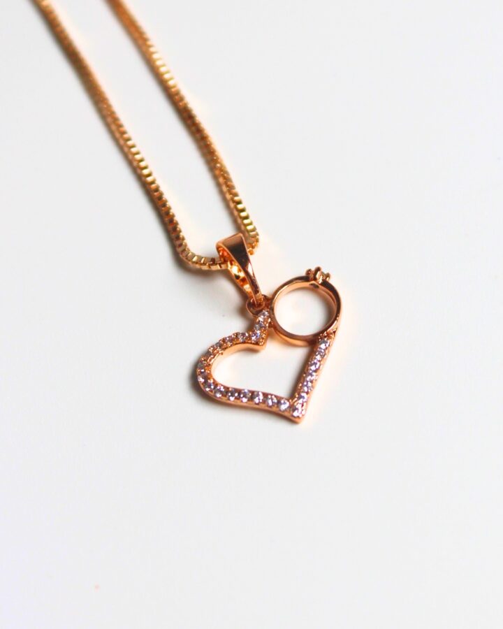 Ring & Heart Necklace - Gold