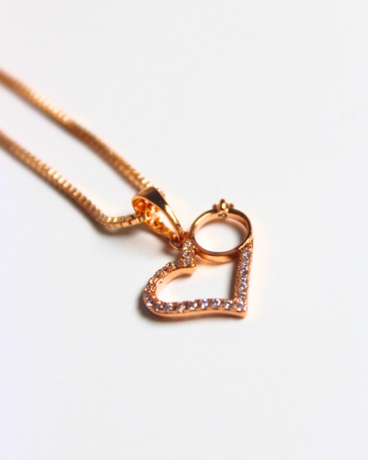 Ring & Heart Necklace - Gold