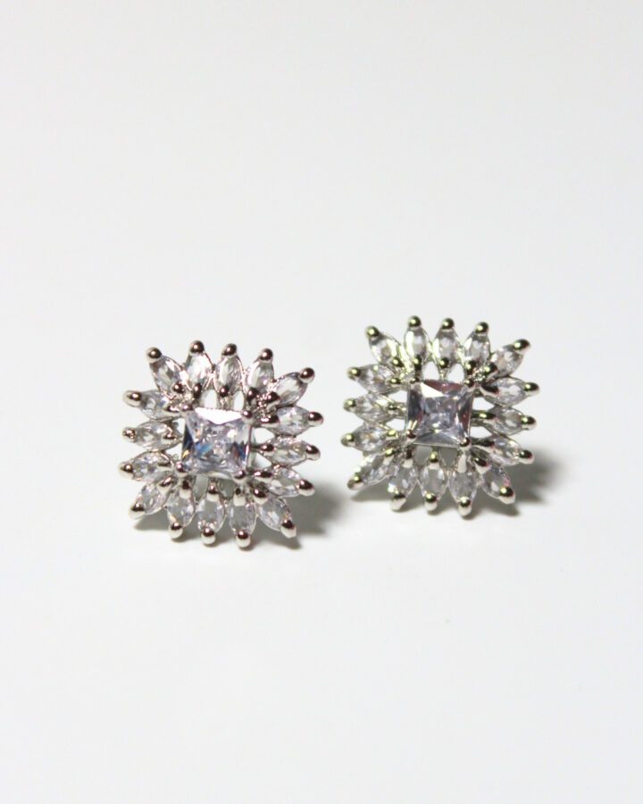 Aurora Halo Studs - Silver