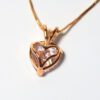 Iced Heart Necklace - Gold - Image 5