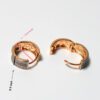 Royal Spade Hoop Studs - Gold - Image 3