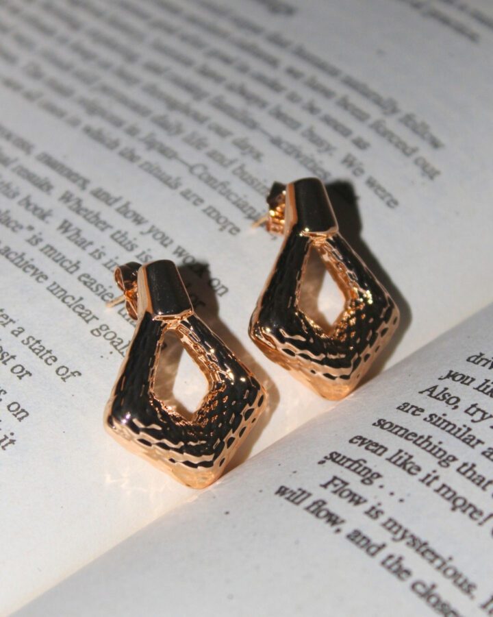 Textured Kite Earring - Gold