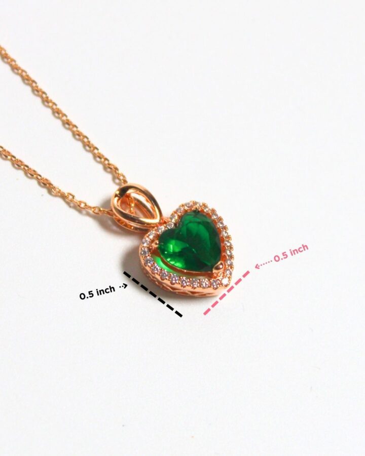Emerald Halo Heart Necklace - Image 4