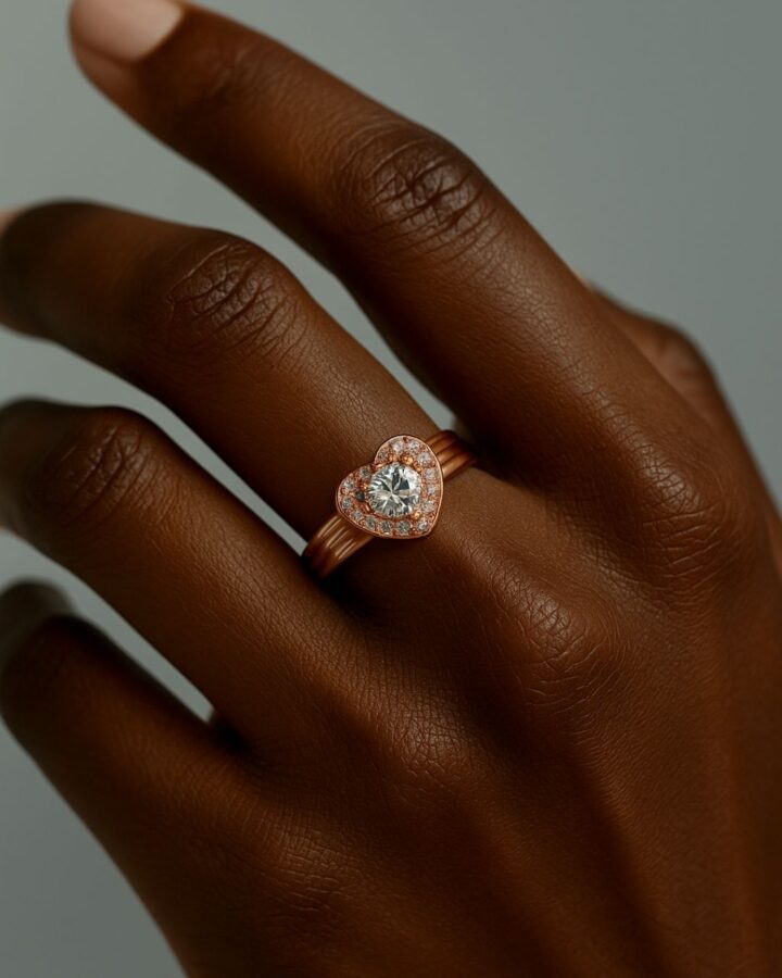 Solitaire Heart Ring