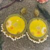 Daisy in Yellow Resin Jhumka - Image 3