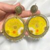 Daisy in Yellow Resin Jhumka - Image 2