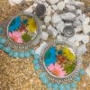 Tri Flower Resin Jhumka - Image 2