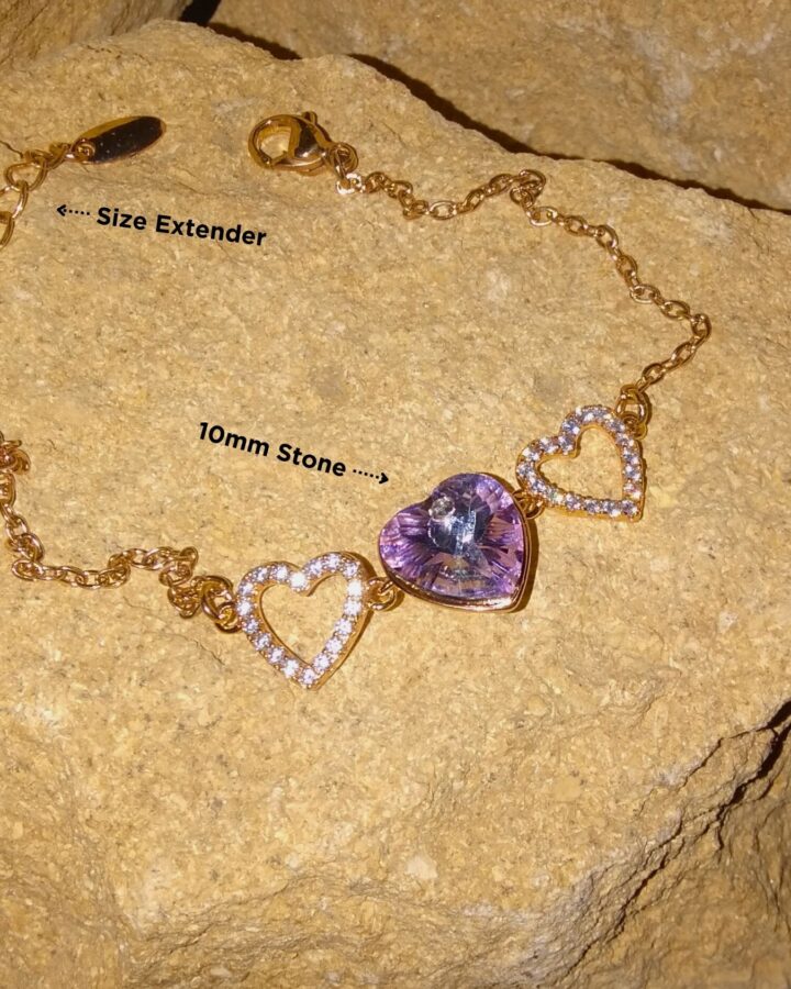 Amethyst Heartline Bracelet