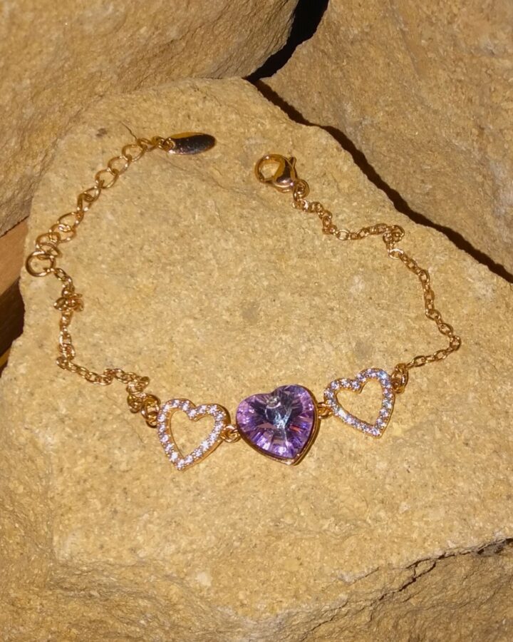 Amethyst Heartline Bracelet