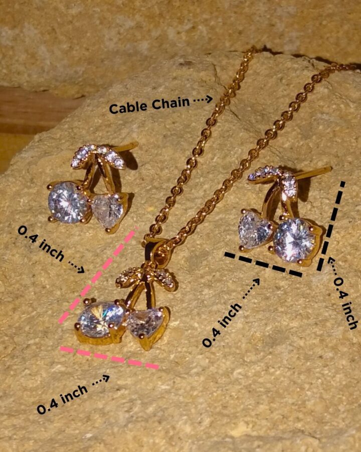 Heart of Cherry Necklace & Earring Set