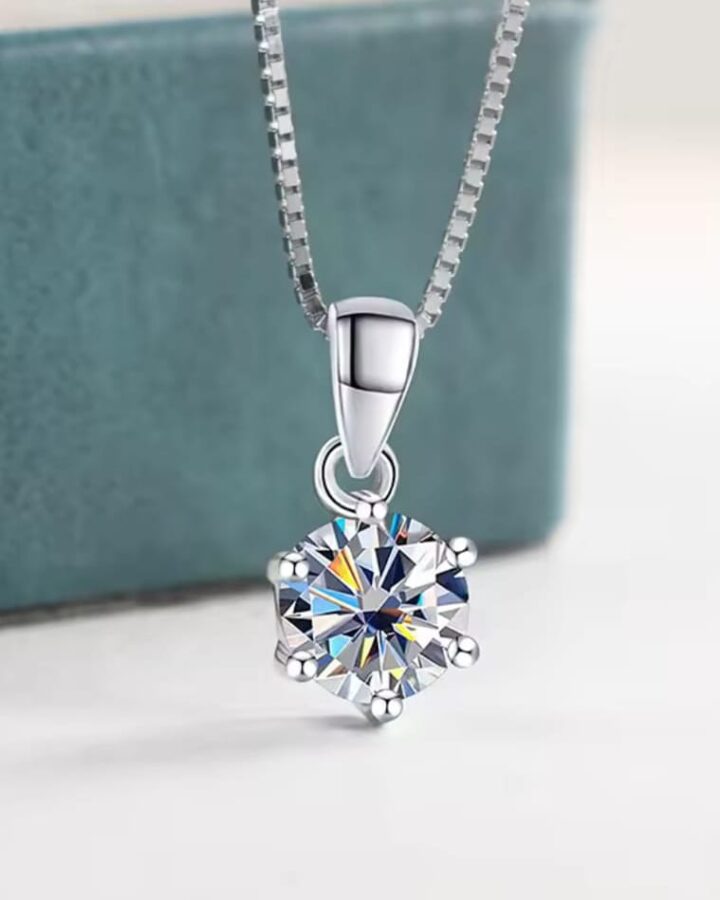 Moissanite Diamond Simple Necklace - S925 Silver