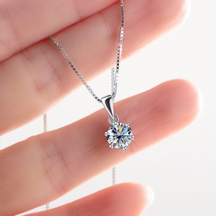 Moissanite Diamond Simple Necklace - S925 Silver