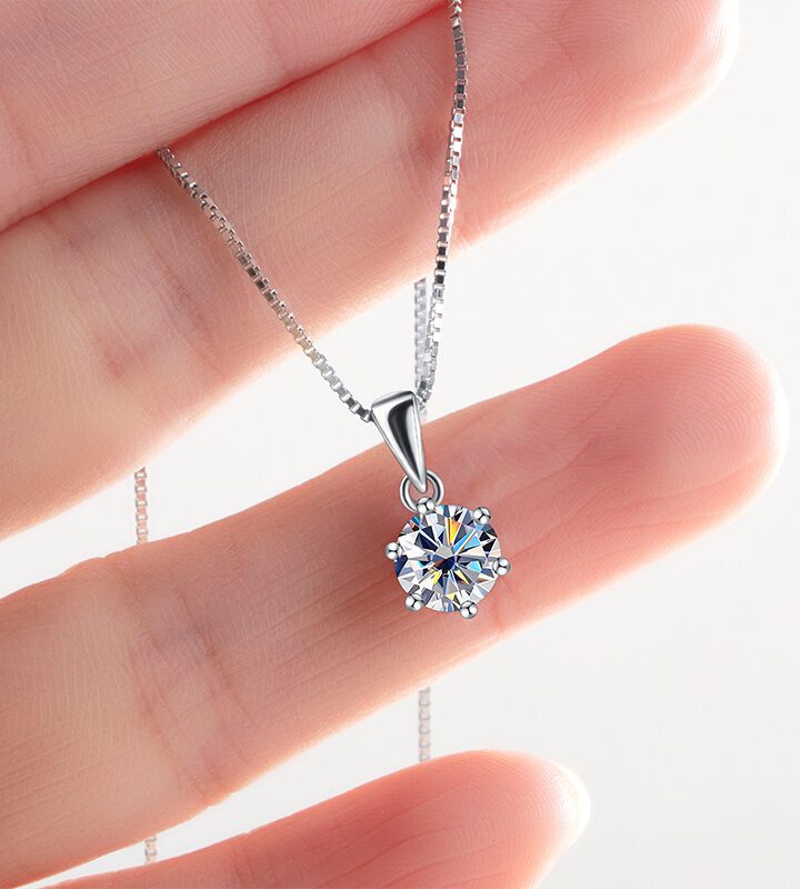 Moissanite Diamond Simple Necklace - S925 Silver