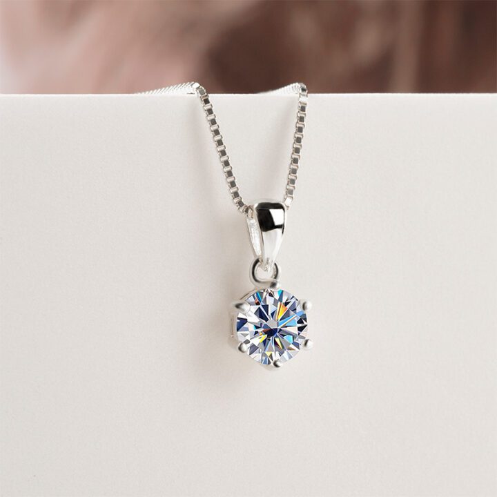 Moissanite Diamond Simple Necklace - S925 Silver - Image 3