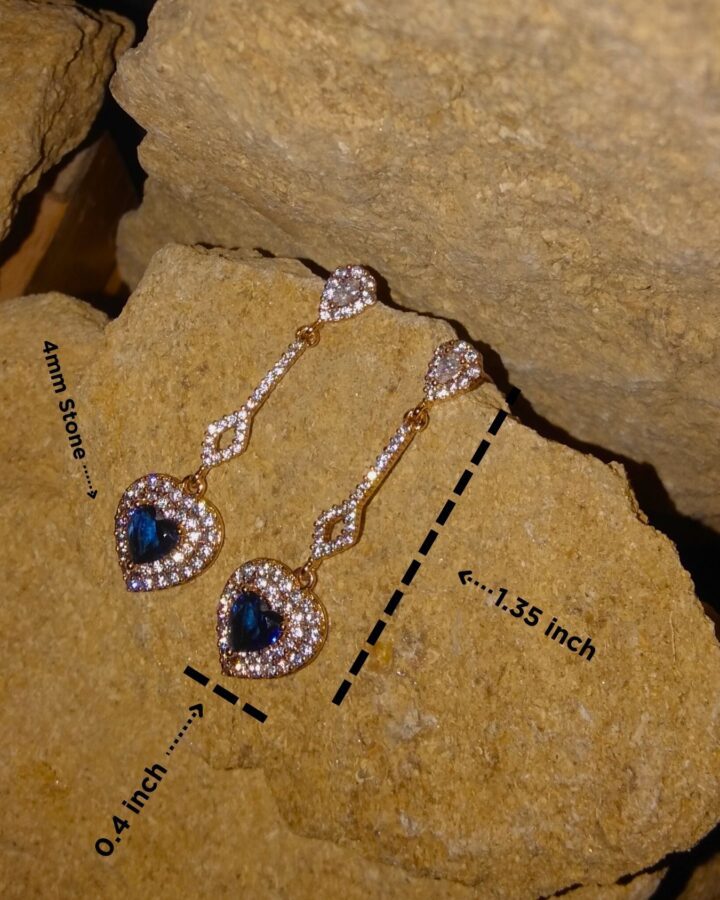 Midnight Sapphire Heart Earrings - Image 4