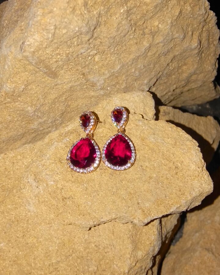 Ruby Veil Earrings