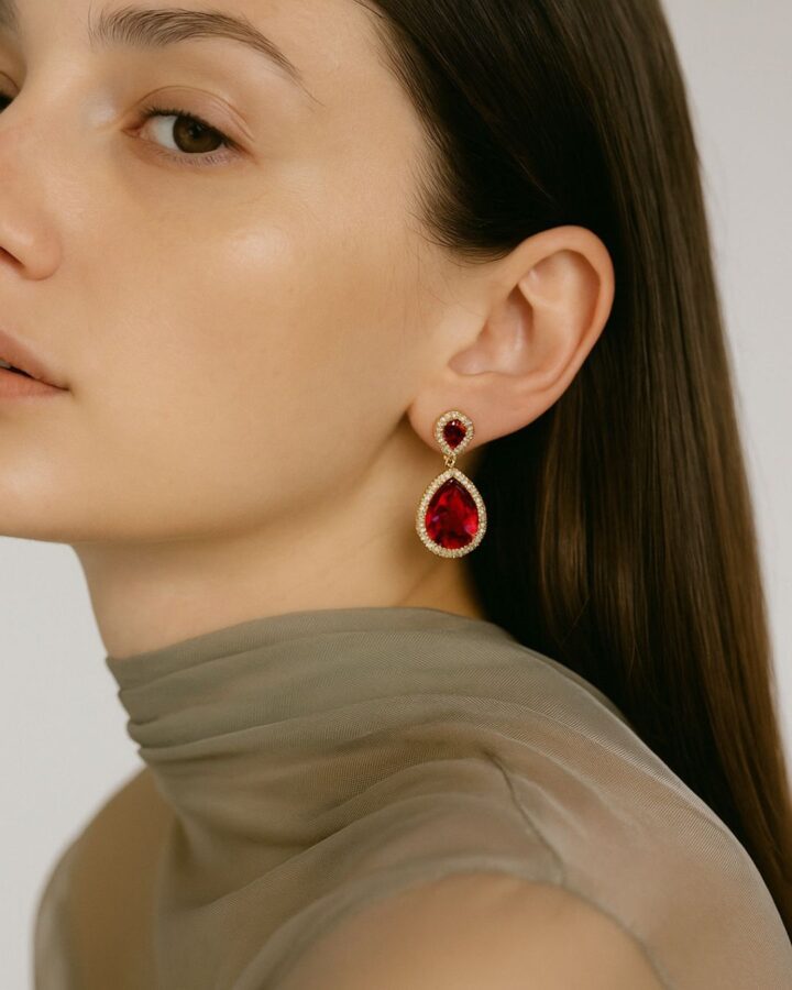 Ruby Veil Earrings