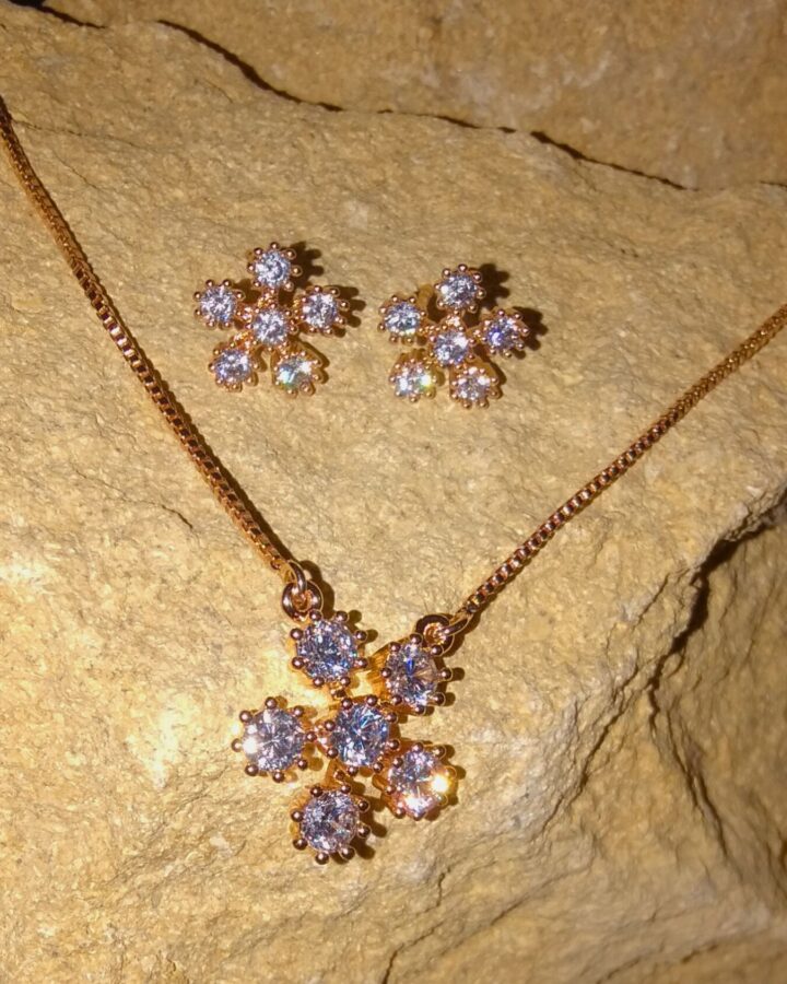 Sparkle Blossom Necklace & Earring Set