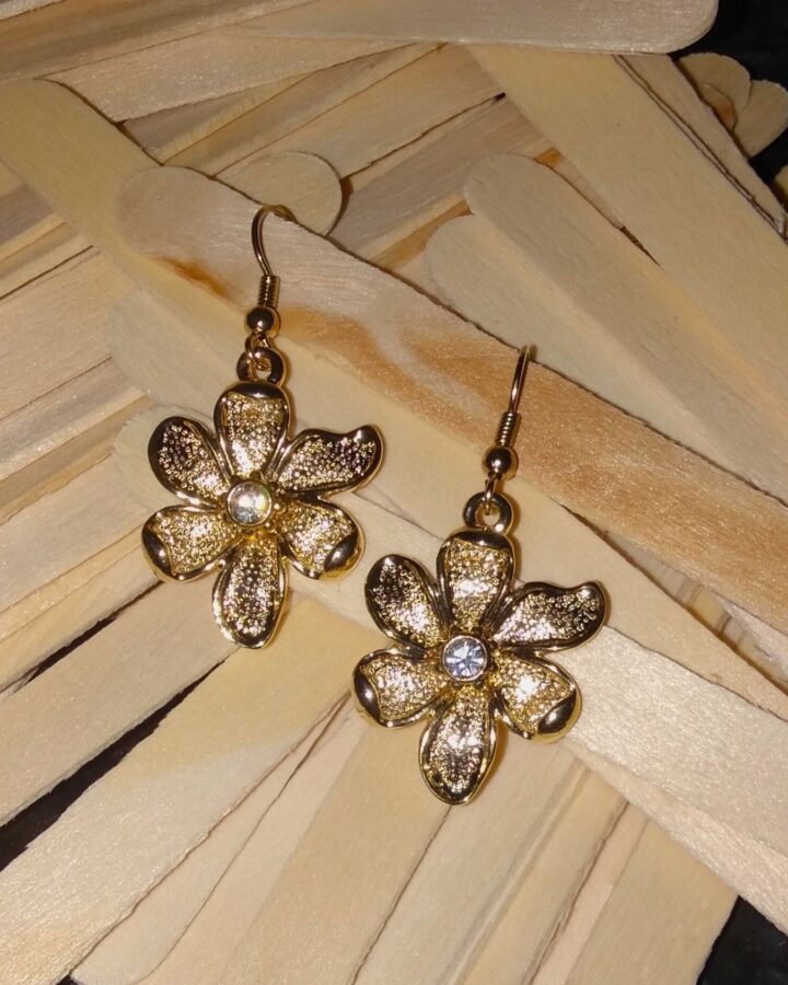 Sunflare Bloom Earrings - Golden